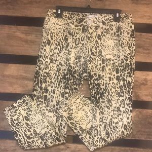 Leopard print straight leg pants